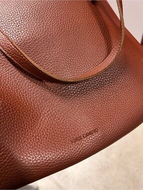 Vince Camuto Cognac Pebbled Leather Shoulder Bag